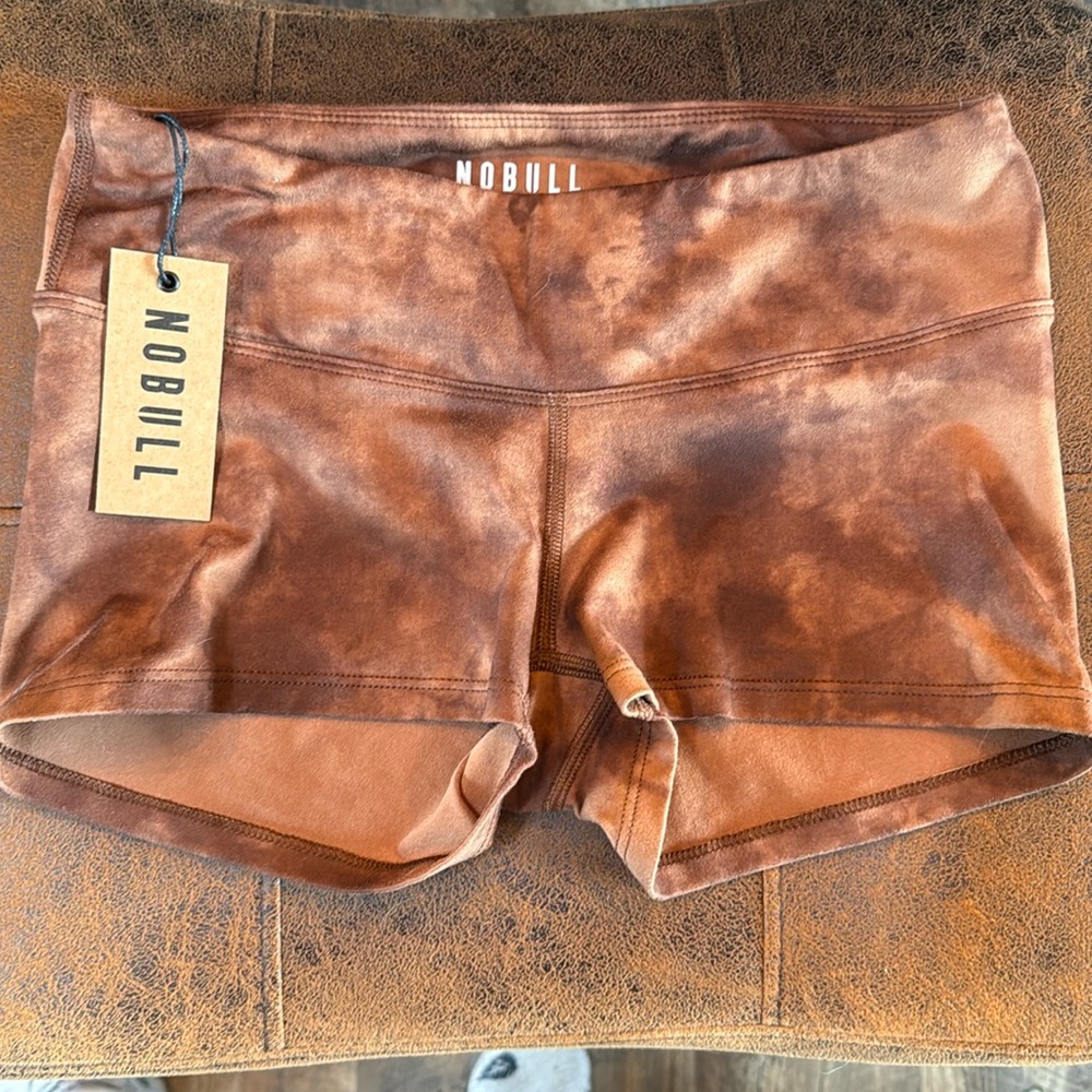 NWT NoBull brown tie-dye shorts size small